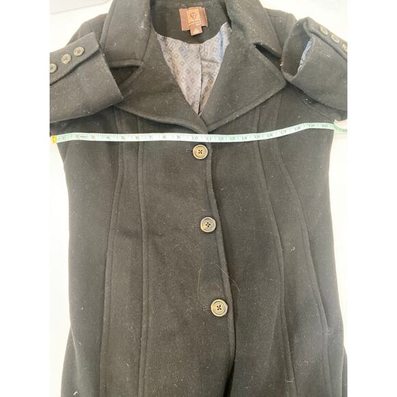 Anne Klein Black Wool Cashmere Button Closure 
Overcoat Lined EUC Sz 14 Warm - Picture 8 of 9